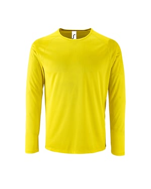 SOLS Heren Sportief T-Shirt met lange mouwen (Neon geel)