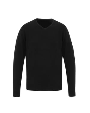 Premier Mens Essential Acrylic V Neck Sweatshirt (Black)
