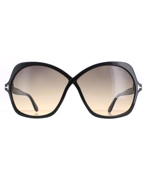 Tom Ford Rosemin FT1013 01B glanzend zwart smoke gradient zonnebril