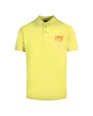 Cavalli Class geel poloshirt met vet logo