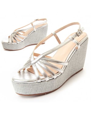 Monte Vita Wedge Sparto Sandal Wesparto5 i Silver