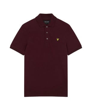 Lyle & Scott-logo op de borst van Weavers Claret Burgundy poloshirt