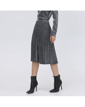 Skimrande kjol med solpleats