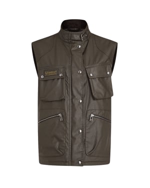 Belstaff Waxed Edition Dark Green Gilet Jacket