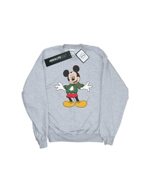 Disney Heren Mickey Mouse Kersttrui Stroke Sweatshirt (Sportgrijs)