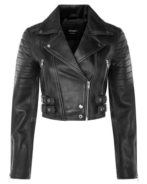 Womens Brando Cropped läderjacka-Longtown
