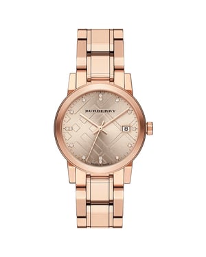 Burberry - Diamantruit Gestempelde Dameshorloge