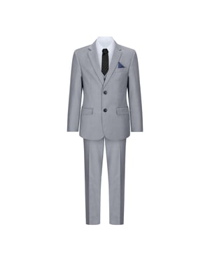 Boys 3 Piece Light Grey Classic Retro Suit