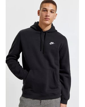 Nike Club Pullover Hoodie Embroidered Logo In Navy