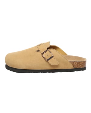EVER AU Dam Pintail Läder Comfort Clog Sandaler - Camel Mocka