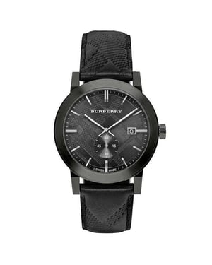 Burberry BU9906 City Zwart Leren Band Herenhorloge