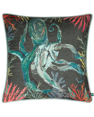 Wylder Tropics Abyss Octopus Chenille Polyester Filled Cushion