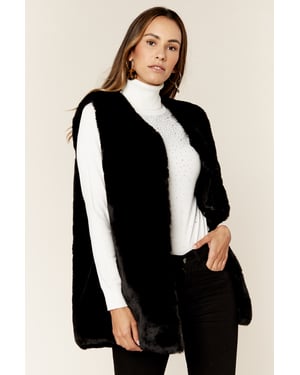 No Cut Faux Fur Sleeveless Gilet