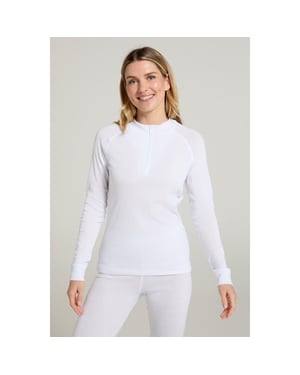 Mountain Warehouse Dames/Dames Talus Zip Neck Thermo met lange mouwen (Wit)