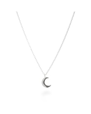 Luxenter halvemaanvormige halsketting in 925 sterling zilver met gerhodineerde afwerking