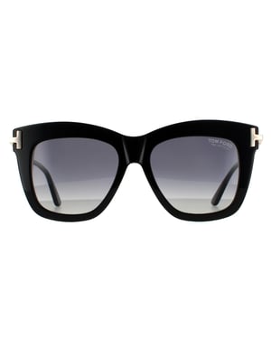 Tom Ford zonnebril Dasha FT0822 01D Glansende zwarte rookgradiënt gepolariseerd