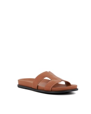 Dune Ladies LOUPA Topstitch-Detail Comfort-Footbed Slider Sandals Loupa
