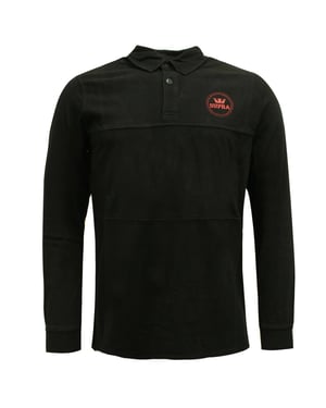 Supra Mens Long Sleeved Polo Top Casual Black T-Shirt 102088 008 A38A