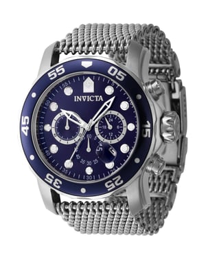 Invicta Pro Diver 47237 Heren Horloge - Quartz Uurwerk - Roestvrij Staal met blauwe Wijzerplaat - 48mm