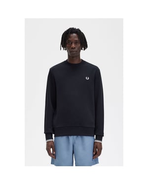 Men's Fred Perry Crew Neck Sweatshirt in Black