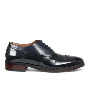 Justin Reess Men's Blue Patent Leather Brogue Formal Shoes - Harry