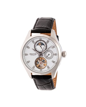 Heritor automatisch Sebastian semi-skelet lederen band horloge