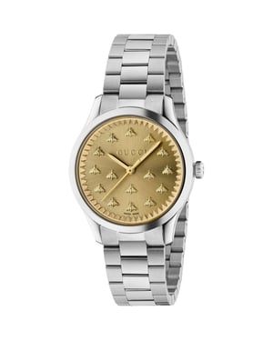 Gucci YA1265035 G-Timeless Gouden Wijzerplaat Dames Horloge