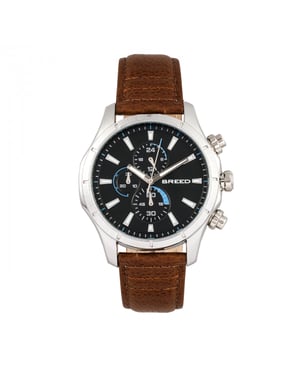 Breed Lacroix chronograaf horloge met leren band
