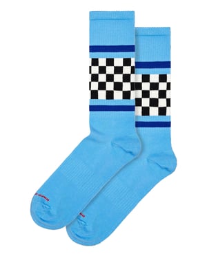 Gecontroleerde Streep Sokken | Happy Socks | Nieuwe Ruiten Gevlekte Sokken | Grappige Cadeausokken - Blauw