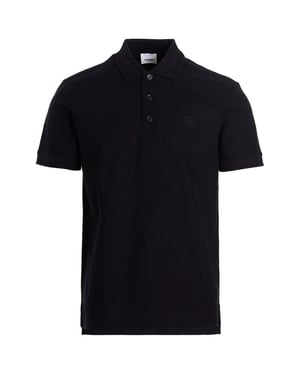 Burberry Branded Circle Logo Coal Blue Polo Shirt