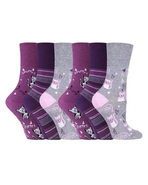 Gentle Grip - 6 Pairs Ladies Gentle Grip Non Elastic Socks - GG200