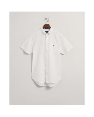 GANT Mens Regular Cotton Linen Short Sleeve Shirt