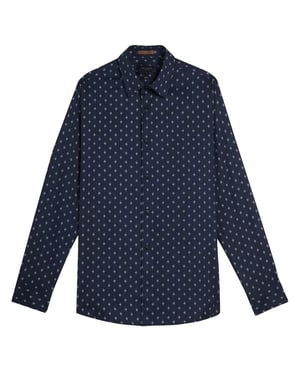 Ted Baker Area Heren Navy Geometrisch Print Shirt