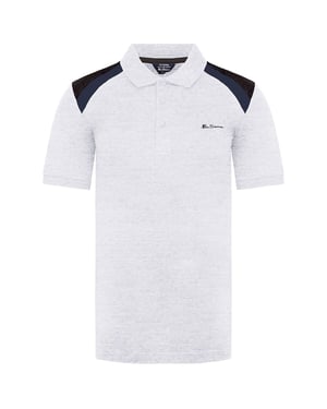 Ben Sherman Embroidered Mens Light Grey Polo Shirt