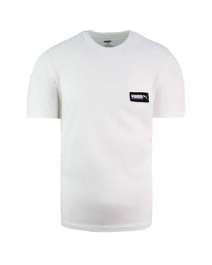 Puma Relaxed Fit Logo Tee Short Sleeve Crew Neck Mens White T-Shirt 582687 02