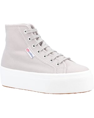 Superga 2708 HI Top Cotton Dameslaarzen Grijs Colomba/Wit Avorio