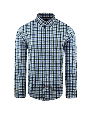 Eden Park Paris Regular Geruit Heren Blauw Oxford Overhemd