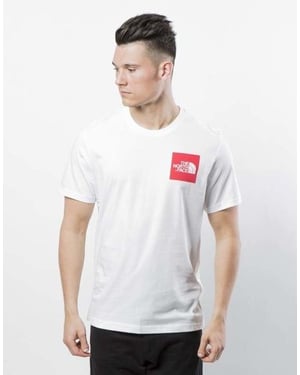 The North Face Men's Fine Short Sleeve T Shirt White/Red