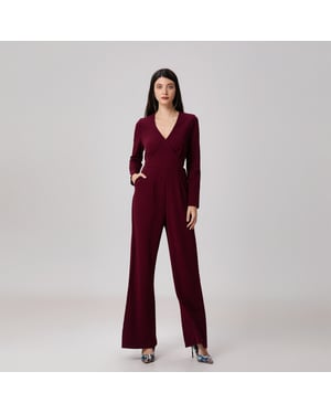 Jumpsuit met V-decolleté