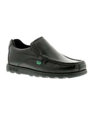 New Older Boys/Childrens Black Kickers Fragma Slip Ons Shoes