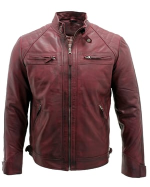 Leather Rock Racing Quilted Biker Jacket