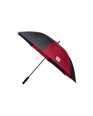 Mountain Warehouse Gestreepte Golfparaplu (Zwart/Rood)