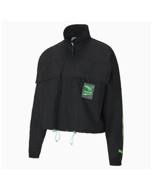 Puma Evide Woven Track Jacket Zip Up Svart Dam Track Top 597770 01