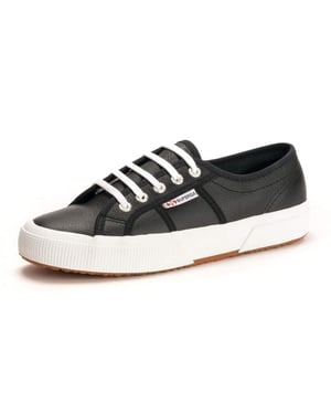 Superga 2750 Leren Heren Zwarte/Witte Sneakers