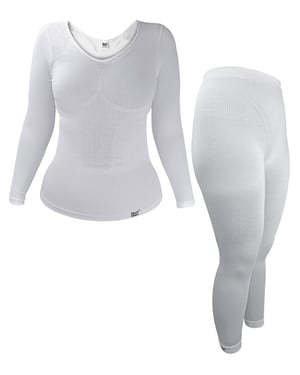 Ladies Thermal Underwear Set | Heat Holders | Extra Warm Winter Long Sleeve Top & Long Janes - White