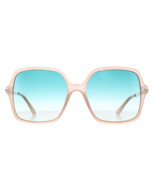 Guess GU7845 57P glanzende beige groene zonnebril met kleurverloop