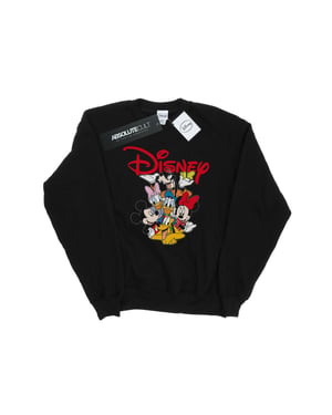 Disney Heren Mickey Mouse Crew Sweatshirt (Zwart)