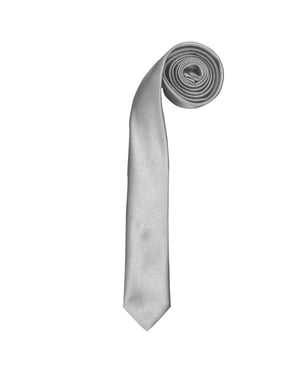 Premier Stropdas - Heren Slank Retro Work Tie (Pakket van 2) (Zilver)