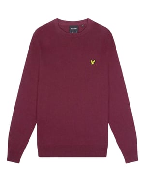 Lyle & Scott Bomull Merino Rich Burgundy Pullover-tröja
