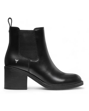 Windsor Smith Womens Black Classic Leather Platform Ankle Chelsea Boots  - Varsity